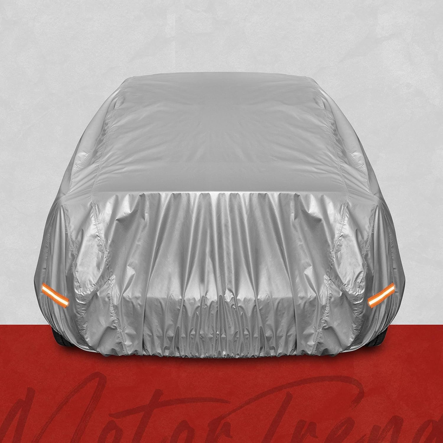 image:imageMotor Trend Black USA Flag Waterproof Car Cover All Weather Outdoor Protection UV Resistant Windproof Scratchproof SemiUniversal Fit Sedan Full Car Cover for Sun Rain Snow 171 190 LengthSilver Up to 228