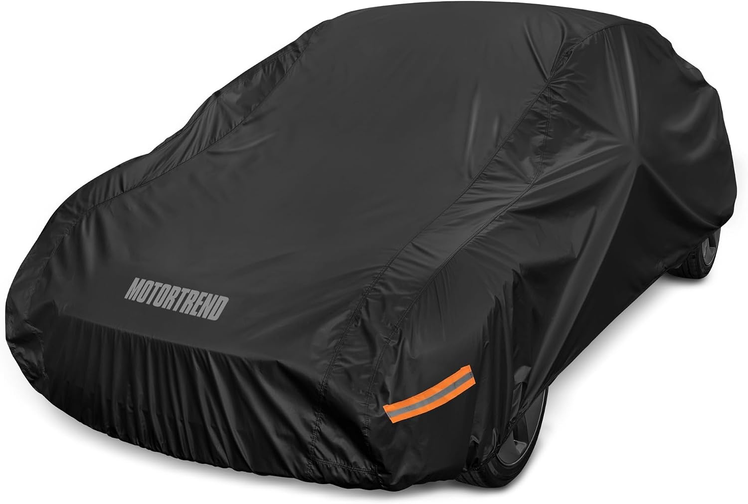image:imageMotor Trend Black USA Flag Waterproof Car Cover All Weather Outdoor Protection UV Resistant Windproof Scratchproof SemiUniversal Fit Sedan Full Car Cover for Sun Rain Snow 171 190 LengthBlack Up to 210