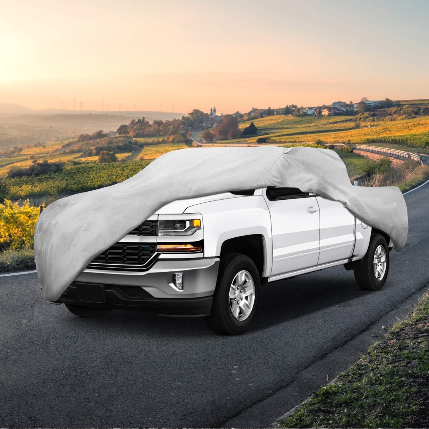 image:imageTruck Car Cover For Automobiles Heavy Duty Waterproof All Weather MultiLayer Outdoor Indoor Protection UV Sun Rain Snow Dust Universal Fit For All Trucks Pickup Trucks 264L x 80W x 69HMax Bed Length 96 264 L x 80 W x 69 H