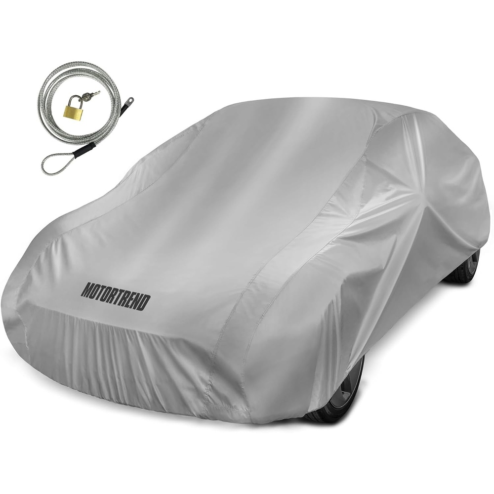 image:imageMotor Trend 5Series Poly Lightweight Car Cover Compact Travel Friendly WaterResistant NonScratch Universal Fit for Cars SUVs Trucks Vans AllWeather Outdoor amp Indoor Fits Vehicles Up to 2285Series