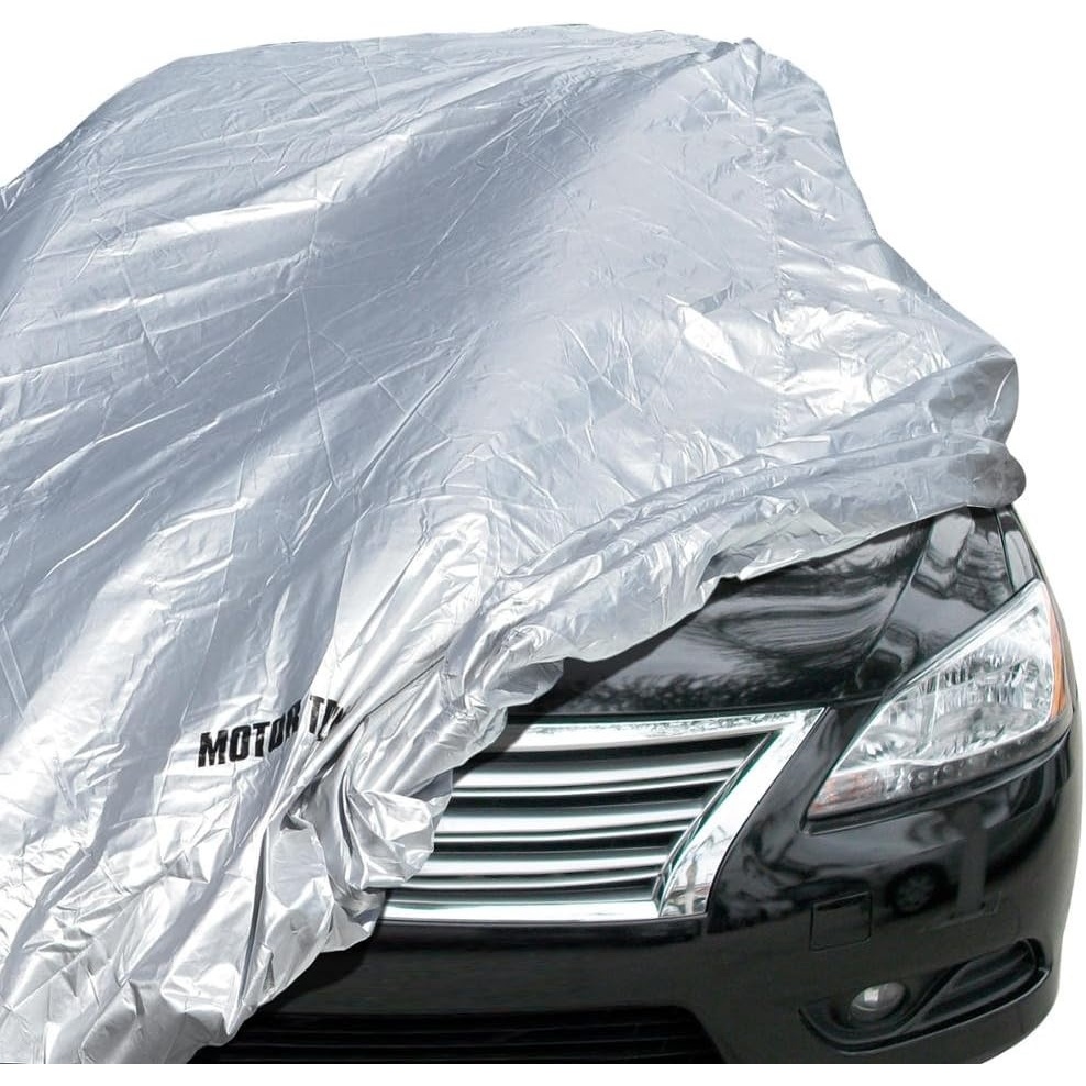 image:imageMotor Trend Universal Fit Car Cover for Cars SUVs Trucks Vans WaterResistant AllWeather Scratch Resistant Reflective Full Coverage Protect Against Rain Snow Hail Sun UV Protection Dust XLargeXL