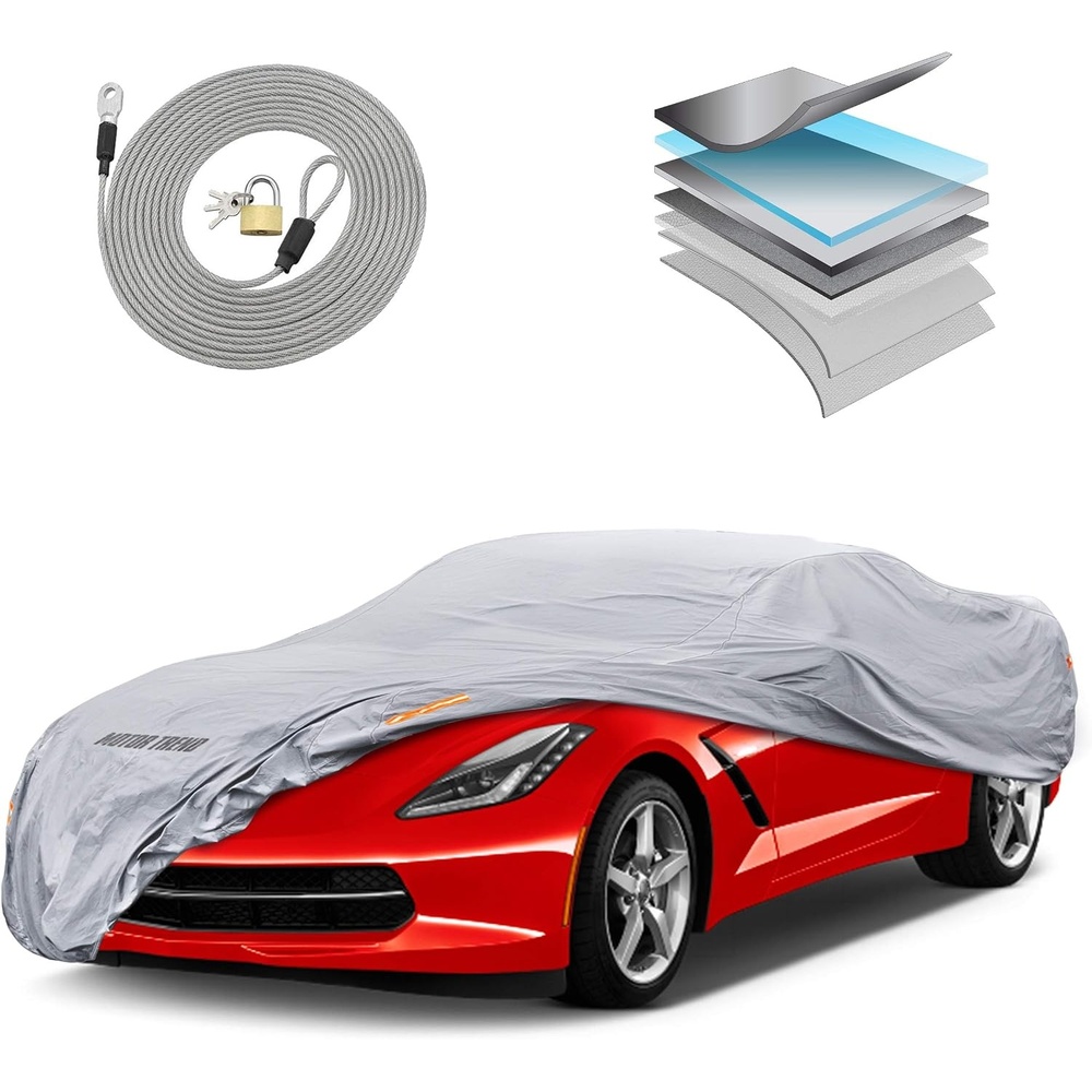 image:imageMotorTrend Custom Fit Car Cover for Ford Mustang 19652004 AllWeather Protection for Cars Trucks amp SUVs UV Resistant Waterproof ScratchResistant Vehicle Cover for Outdoor amp IndoorChevrolet Corvette 19842019