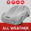 Motor Trend 5-Series Poly Lightweight Car Cover, Compact Travel Friendly Water-Resistant Non-Scratch, Universal Fit for Cars SUVs Trucks Vans, All-Weather Outdoor & Indoor, Fits Vehicles Up to 228″(5-Series)