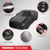 Motor Trend Black USA Flag Waterproof Car Cover – All Weather Outdoor Protection, UV Resistant, Windproof, Scratchproof – Semi-Universal Fit Sedan Full Car Cover for Sun Rain Snow (171”- 190” Length)(Black Flag Up to 210″)