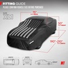 Motor Trend Black USA Flag Waterproof Car Cover – All Weather Outdoor Protection, UV Resistant, Windproof, Scratchproof – Semi-Universal Fit Sedan Full Car Cover for Sun Rain Snow (171”- 190” Length)(Black Flag Up to 210″)
