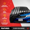 Motor Trend Black USA Flag Waterproof Car Cover – All Weather Outdoor Protection, UV Resistant, Windproof, Scratchproof – Semi-Universal Fit Sedan Full Car Cover for Sun Rain Snow (171”- 190” Length)(Black Flag Up to 190″)