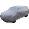 Motor Trend Black USA Flag Waterproof Car Cover – All Weather Outdoor Protection, UV Resistant, Windproof, Scratchproof – Semi-Universal Fit Sedan Full Car Cover for Sun Rain Snow (171”- 190” Length)(Silver 185″(L) x 72″(W) x 56″(H))