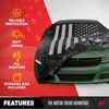 Motor Trend Black USA Flag Waterproof Car Cover – All Weather Outdoor Protection, UV Resistant, Windproof, Scratchproof – Semi-Universal Fit Sedan Full Car Cover for Sun Rain Snow (171”- 190” Length)(Black Flag Up to 210″)