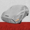 Motor Trend Black USA Flag Waterproof Car Cover – All Weather Outdoor Protection, UV Resistant, Windproof, Scratchproof – Semi-Universal Fit Sedan Full Car Cover for Sun Rain Snow (171”- 190” Length)(Silver Up to 210″)