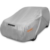 Motor Trend Black USA Flag Waterproof Car Cover – All Weather Outdoor Protection, UV Resistant, Windproof, Scratchproof – Semi-Universal Fit Sedan Full Car Cover for Sun Rain Snow (171”- 190” Length)(Silver 225″(L) x 80″(W) x 63″(H))