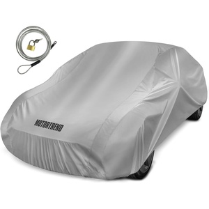Motor Trend 5-Series Poly Lightweight Car Cover, Compact Travel Friendly Water-Resistant Non-Scratch, Universal Fit for Cars SUVs Trucks Vans, All-Weather Outdoor & Indoor, Fits Vehicles Up to 228″(5-Series)
